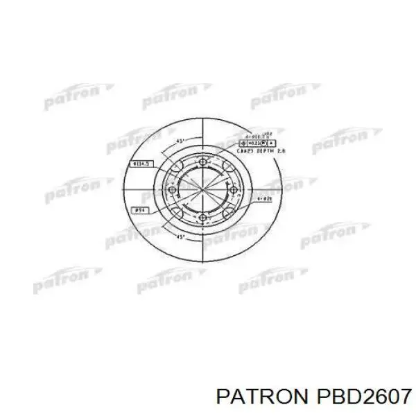 Передние тормозные диски PBD2607 Patron