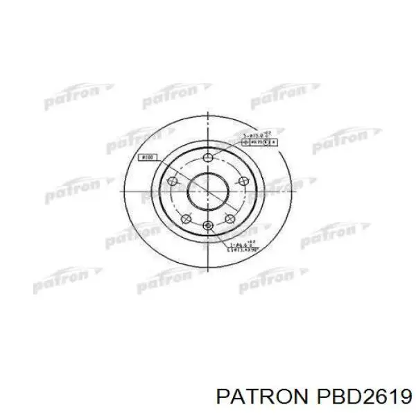 PBD2619 Patron диск тормозной передний