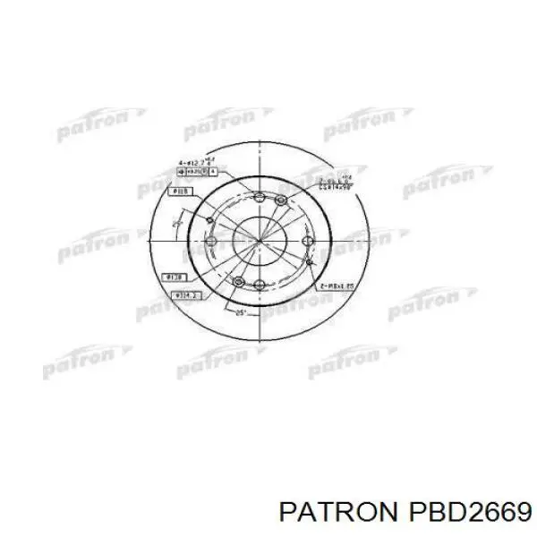 PBD2669 Patron диск тормозной задний