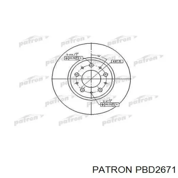 Передние тормозные диски PBD2671 Patron