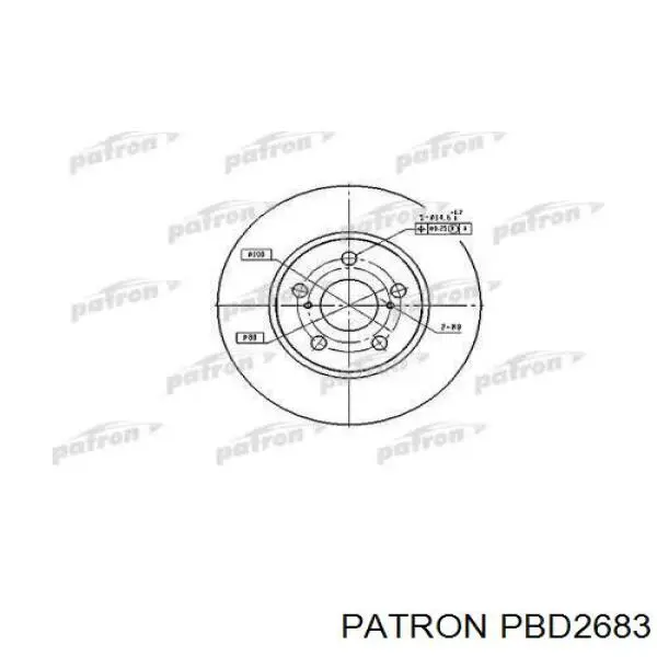 Передние тормозные диски PBD2683 Patron