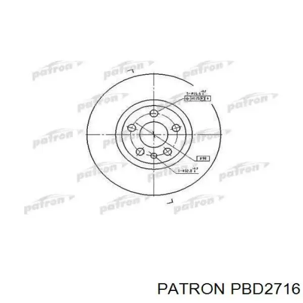 Передние тормозные диски PBD2716 Patron