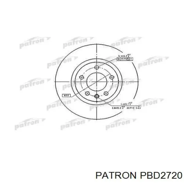 Передние тормозные диски PBD2720 Patron