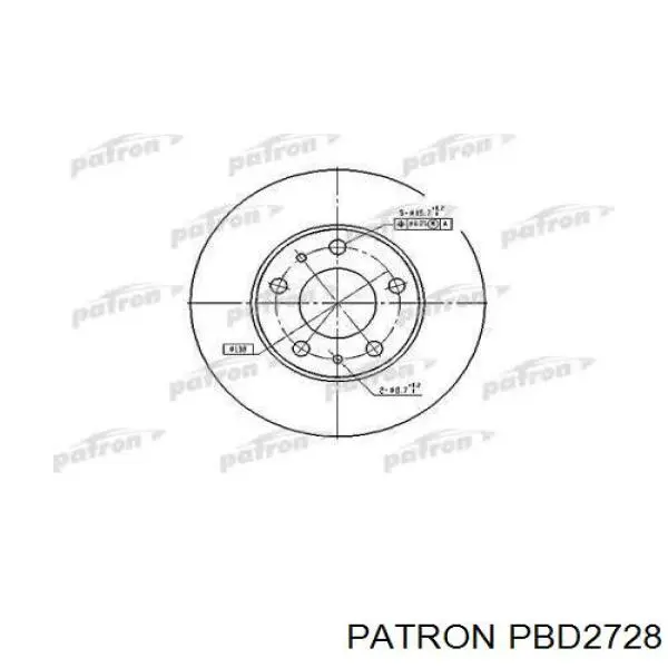 Передние тормозные диски PBD2728 Patron