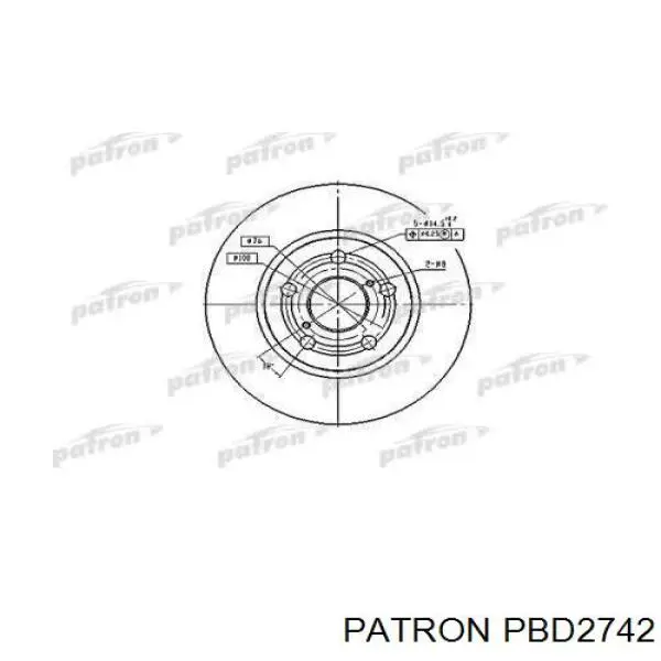 Передние тормозные диски PBD2742 Patron