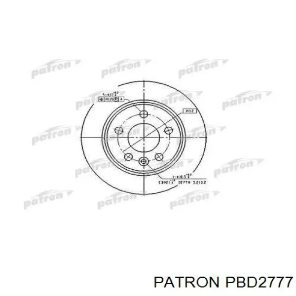 PBD2777 Patron диск тормозной задний