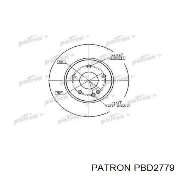 PBD2779 Patron диск тормозной передний