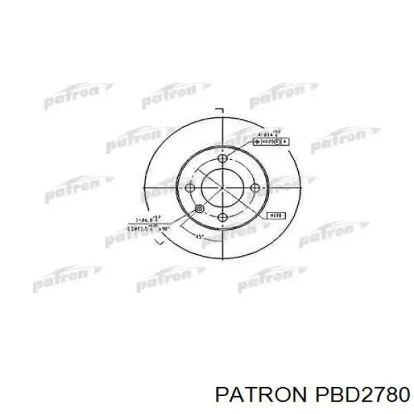 PBD2780 Patron диск тормозной передний