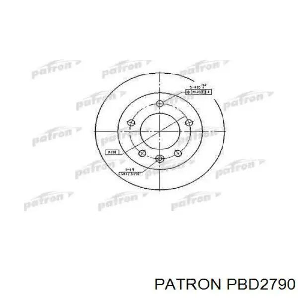 PBD2790 Patron диск тормозной передний