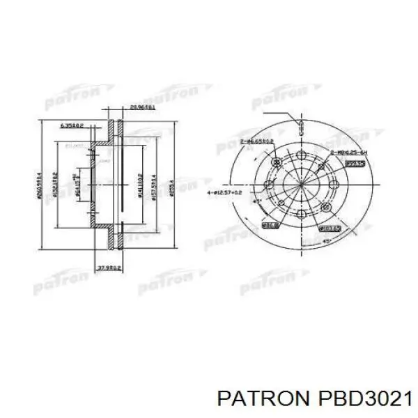 PBD3021 Patron диск тормозной передний