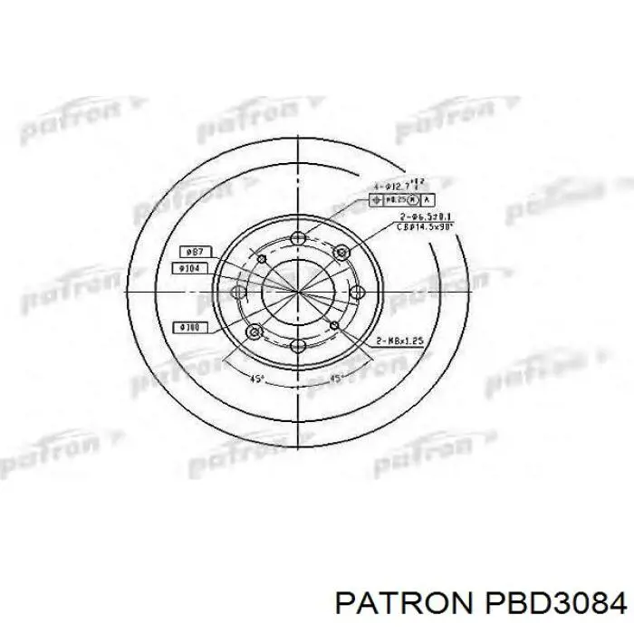 PBD3084 Patron диск тормозной передний