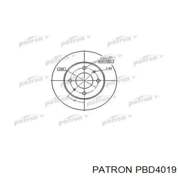 PBD4019 Patron диск тормозной передний