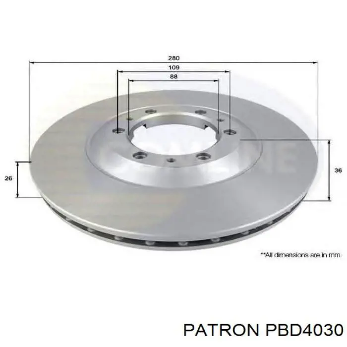 PBD4030 Patron диск тормозной задний