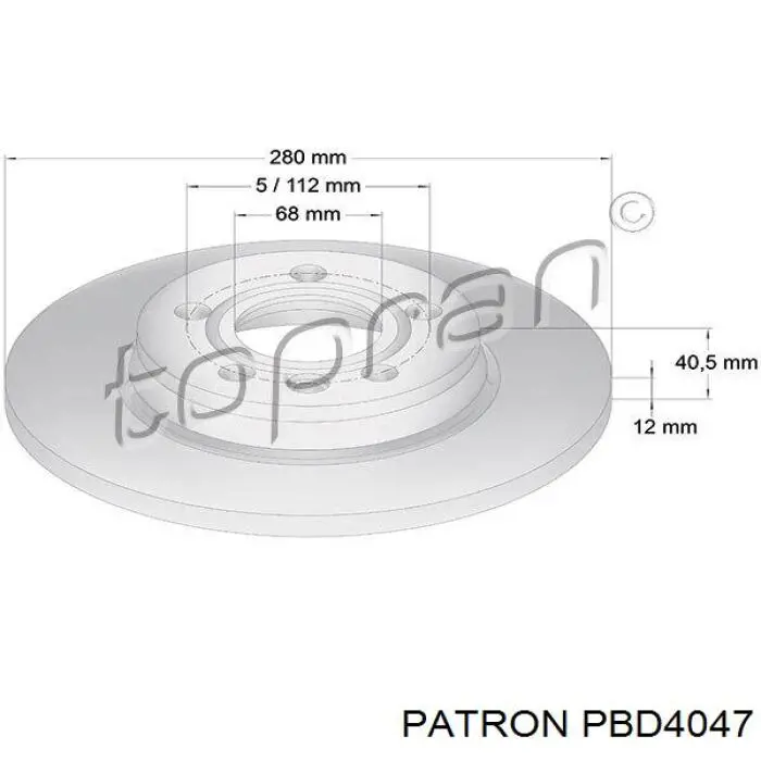 Купить PBD4047 Patron Диск тормозной задний