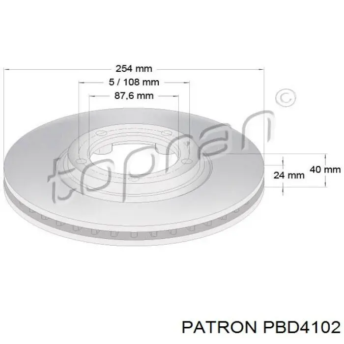 Передние тормозные диски PBD4102 Patron