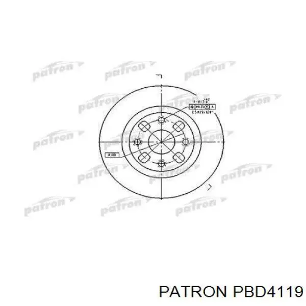 Передние тормозные диски PBD4119 Patron