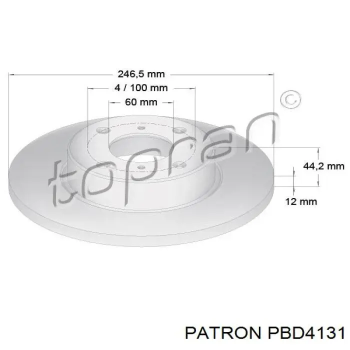 Передние тормозные диски PBD4131 Patron