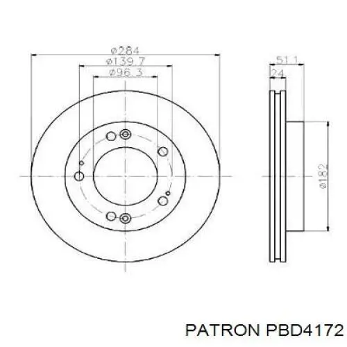 Передние тормозные диски PBD4172 Patron