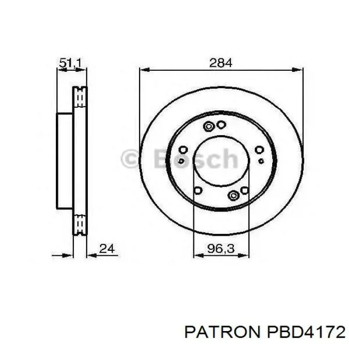 PBD4172 Patron Диск тормозной передний