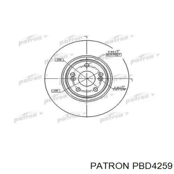 Передние тормозные диски PBD4259 Patron