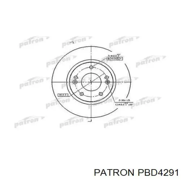 Передние тормозные диски PBD4291 Patron