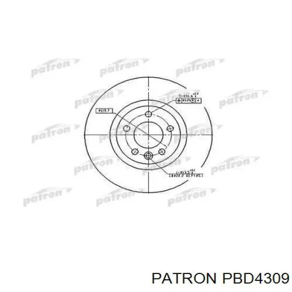 Передние тормозные диски PBD4309 Patron