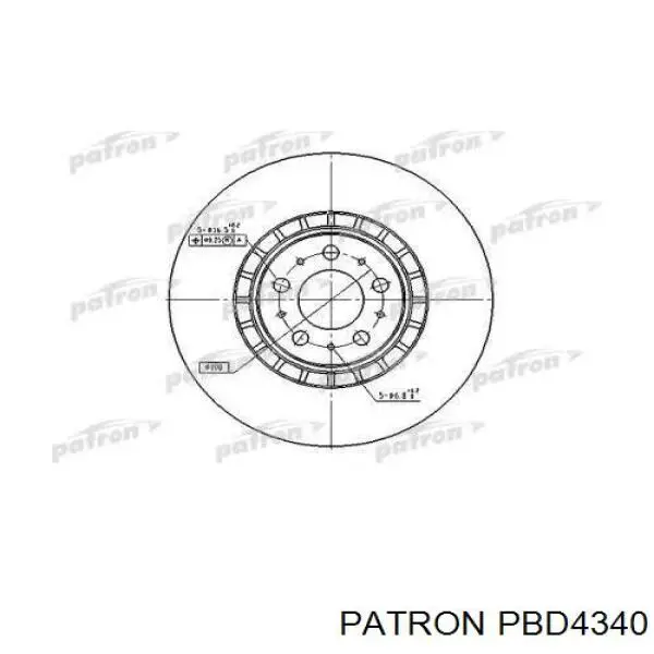 Передние тормозные диски PBD4340 Patron