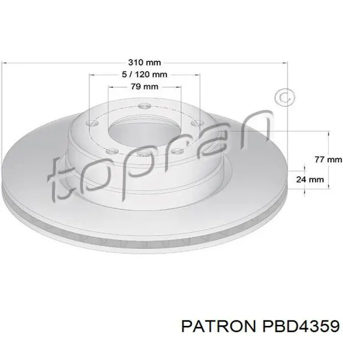 Передние тормозные диски PBD4359 Patron