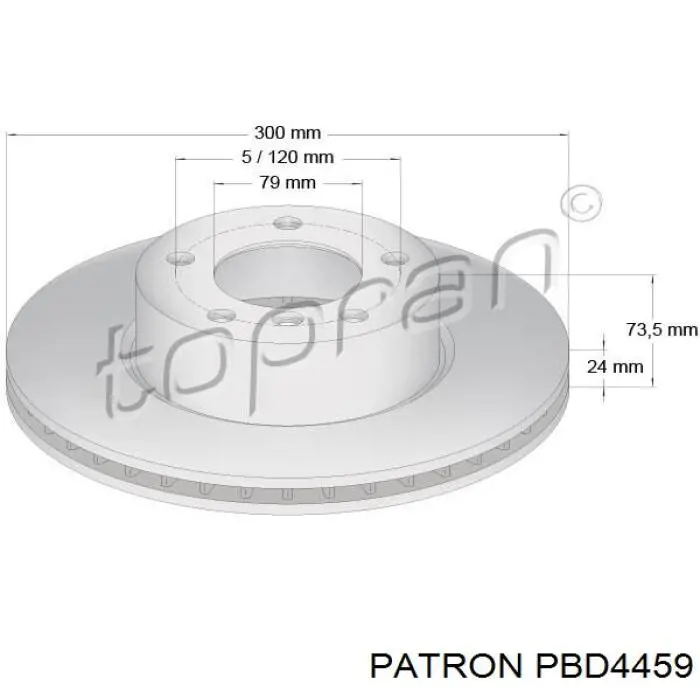 PBD4459 Patron диск тормозной передний