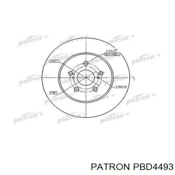 Передние тормозные диски PBD4493 Patron