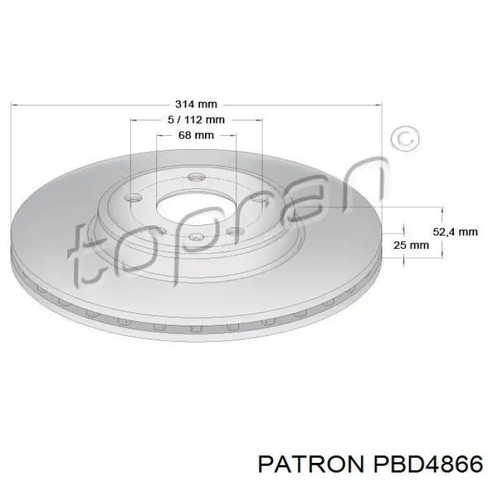 Передние тормозные диски PBD4866 Patron