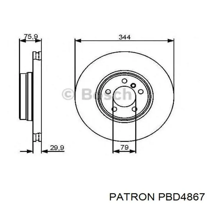 Передние тормозные диски PBD4867 Patron