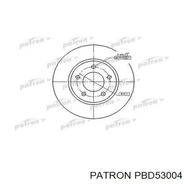 Передние тормозные диски PBD53004 Patron