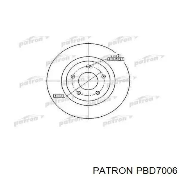 PBD7006 Patron диск тормозной передний