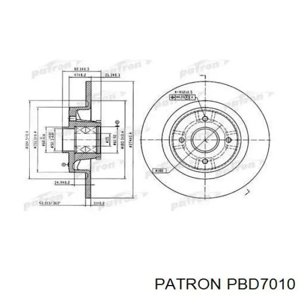 PBD7010 Patron диск тормозной задний