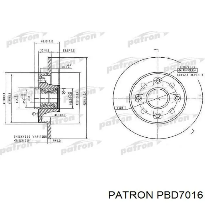 Тормозные диски 3648487 Peugeot/Citroen