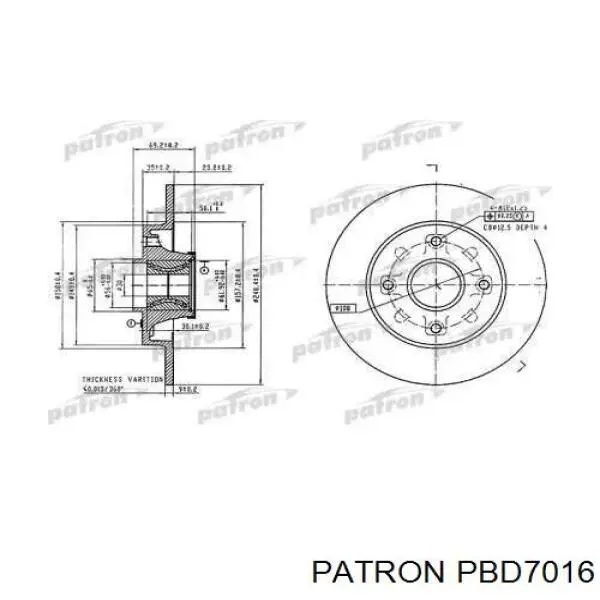 Тормозные диски PBD7016 Patron