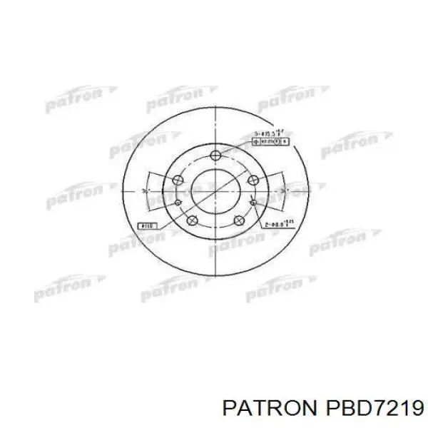 PBD7219 Patron диск тормозной передний