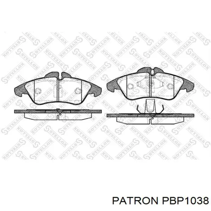 Колодки тормозные передние дисковые PATRON PBP1038