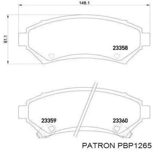 Передние тормозные колодки PBP1265 Patron