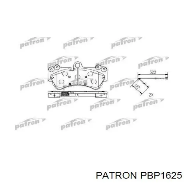 Колодки тормозные передние дисковые PATRON PBP1625