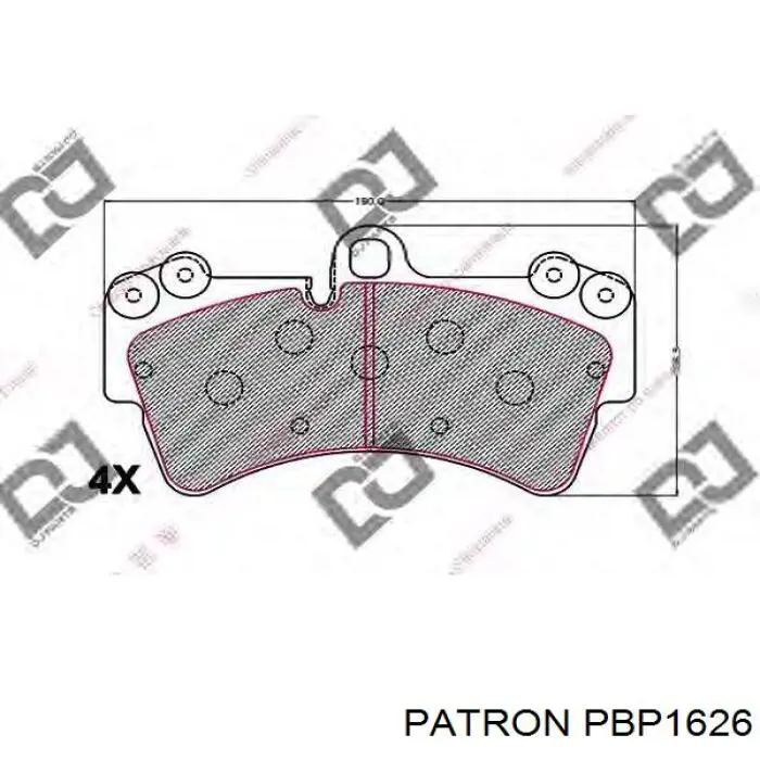 Передние тормозные колодки PBP1626 Patron