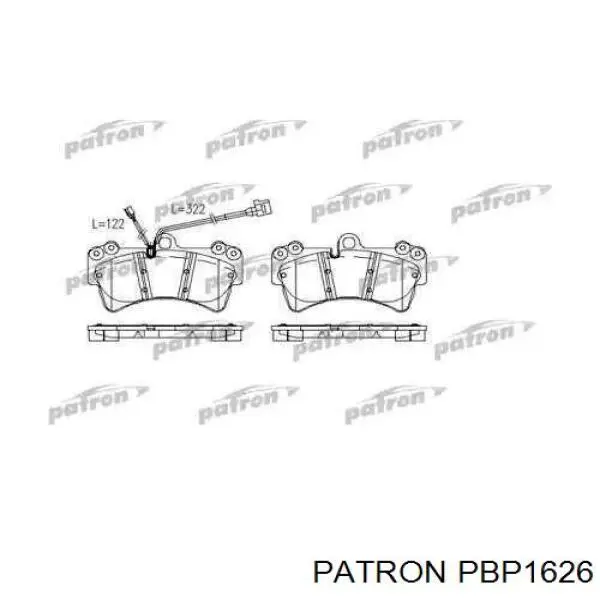 Колодки тормозные передние дисковые PATRON PBP1626