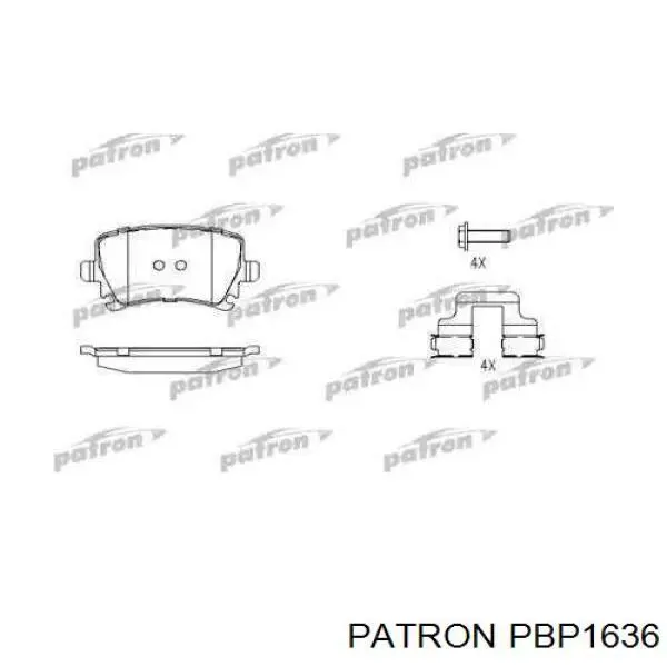PBP1636 Patron колодки тормозные задние дисковые