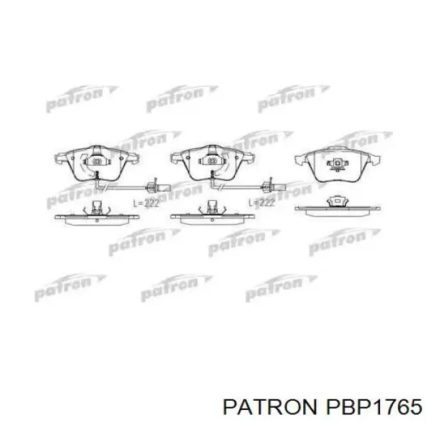 PBP1765 Patron колодки тормозные передние дисковые