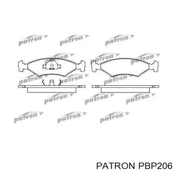 PBP206 Patron колодки тормозные передние дисковые