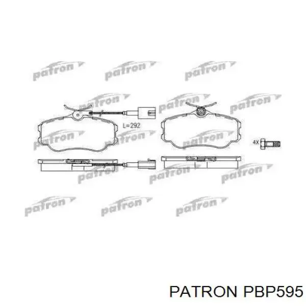 PBP595 Patron колодки тормозные передние дисковые