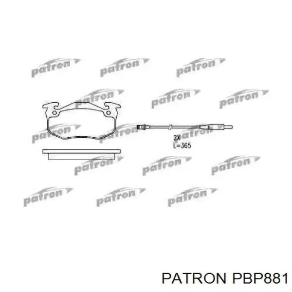 PBP881 Patron колодки тормозные передние дисковые
