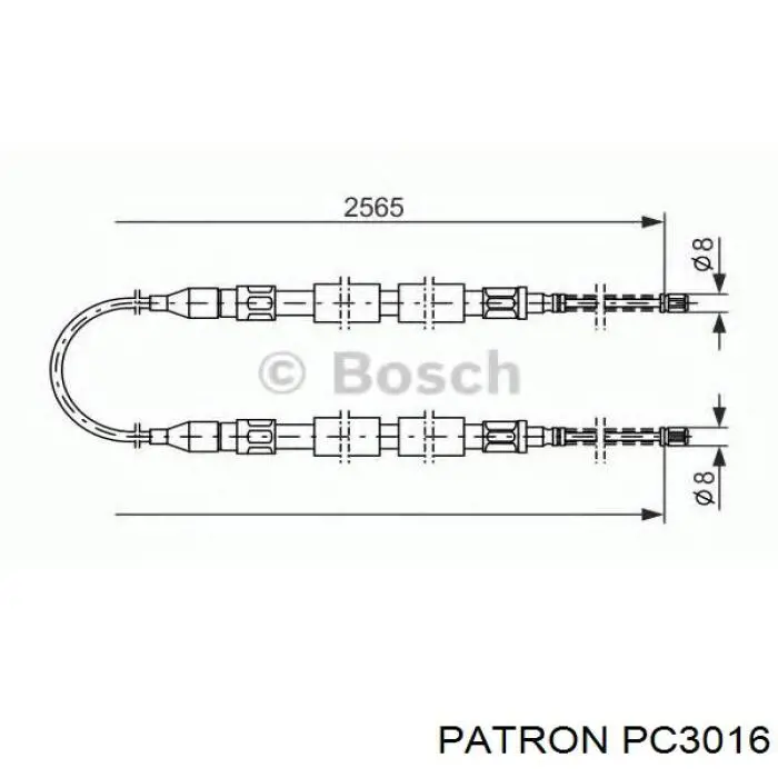 Трос ручного тормоза задний, правый/левый VAG 321609721C