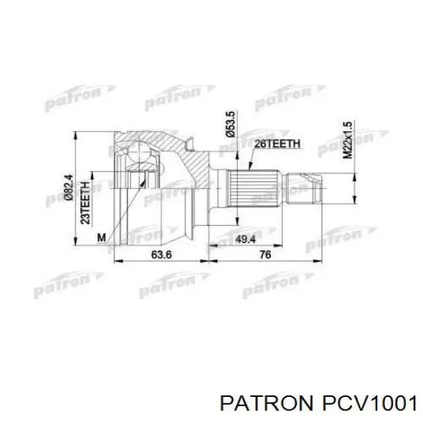 Левая полуось PCV1001 Patron